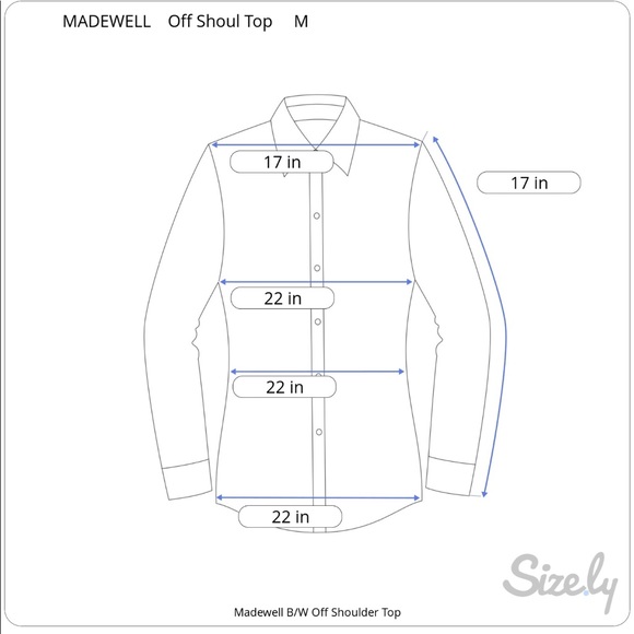 MADEWELL Off Shoulder Top Black White Plaid M L - Picture 8 of 8
